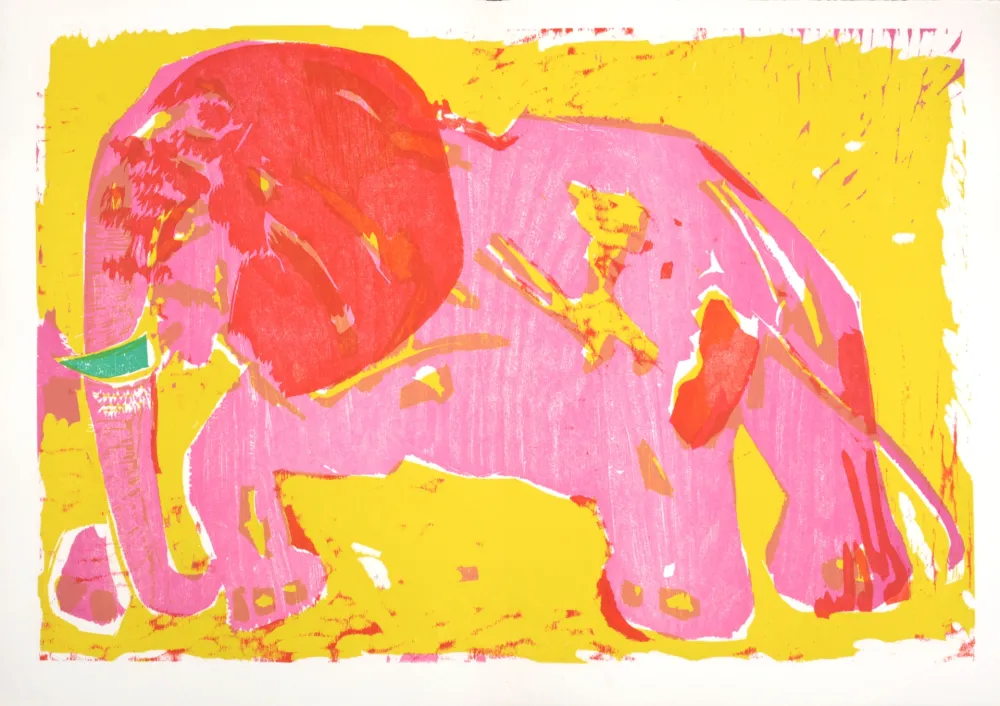 Гравюра На Дереве Lorjou - L'Elephant, 1965