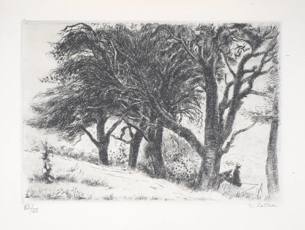 Гравюра Lotiron - Normandie, les poiriers