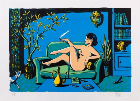 Литография Loustal - Nu au Masque