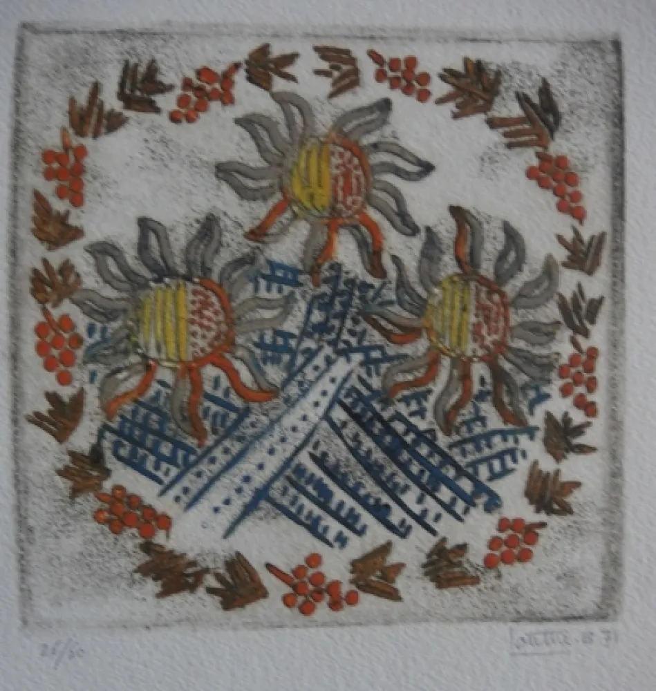 Офорт И Аквитанта Louttre - Tournesols, Soleil