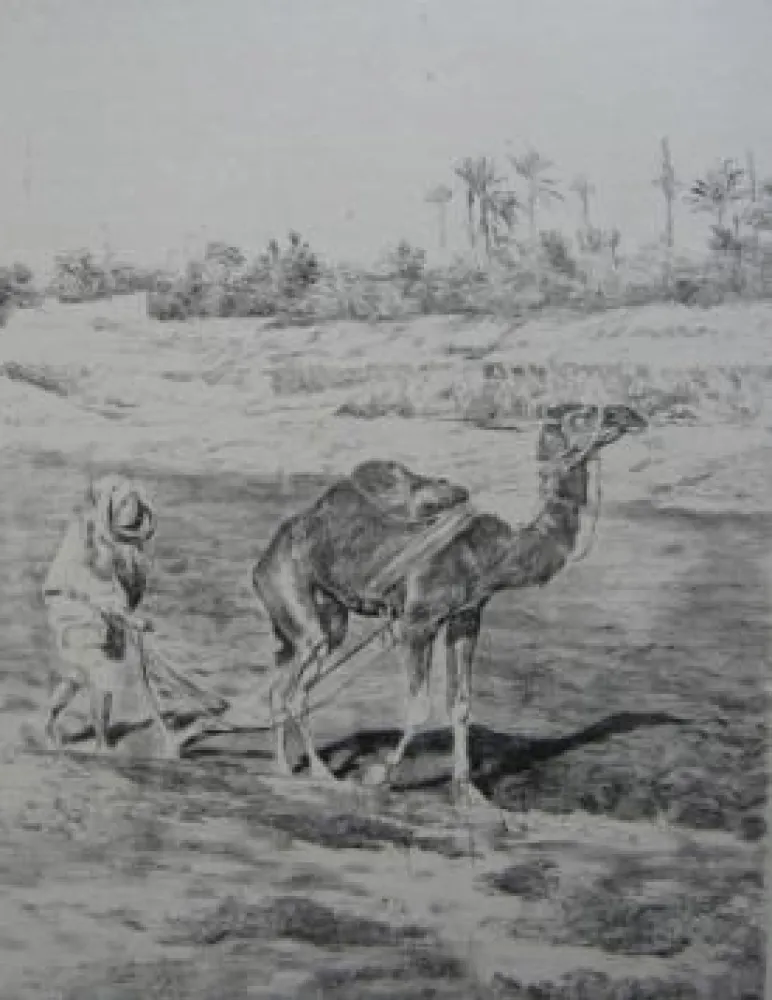 Литография Lunois - Laboureur du Kef