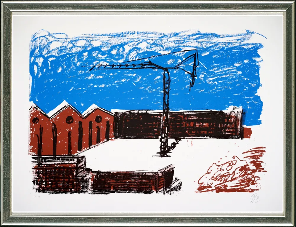 Сериграфия Lüpertz - Forumsmauern (Baukran)