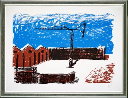 Сериграфия Lüpertz - Forumsmauern (Baukran)