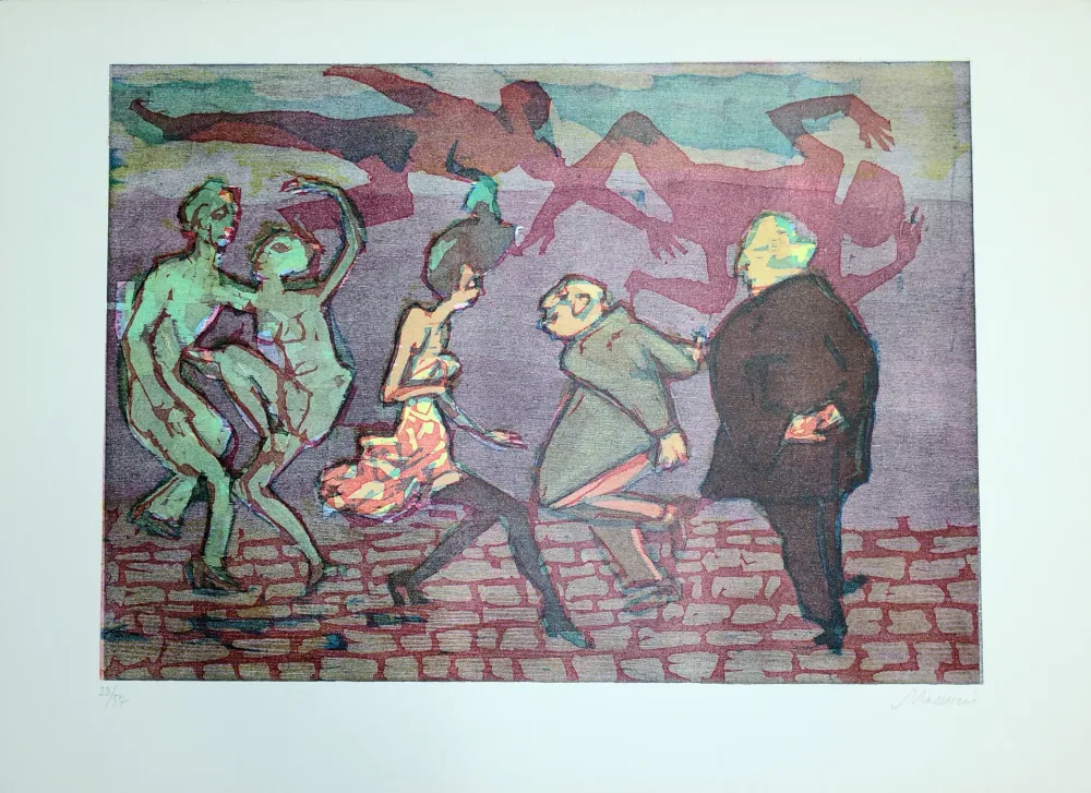 Линогравюра Maccari - Il ballo