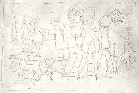 Офорт И Аквитанта Maccari - Nell'orto di Mino Maccari