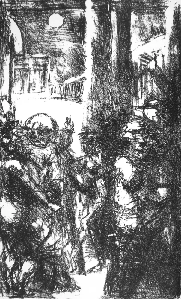 Литография Maccari - Piazza San Pietro