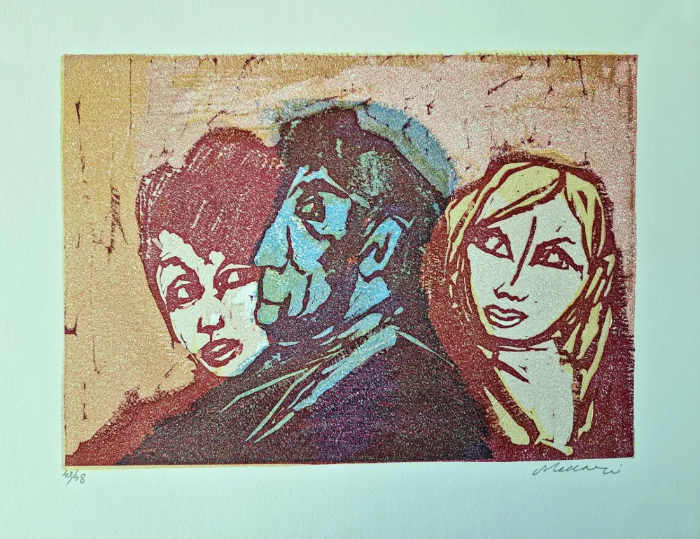 Линогравюра Maccari - Vivo di volata III