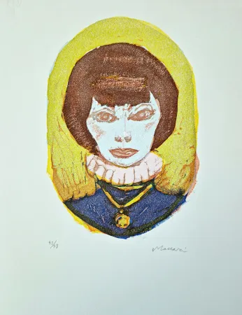 Линогравюра Maccari - Vivo di volata VII