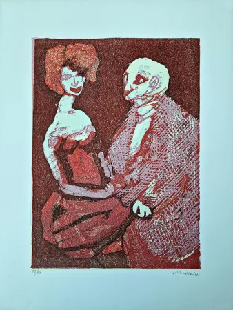 Линогравюра Maccari - Vivo di volata X