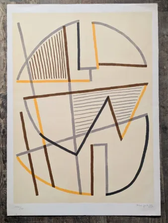 Литография Magnelli - Alberto Magnelli, Donna Seduta, Hand-Signed Lithograph in 7 colors,