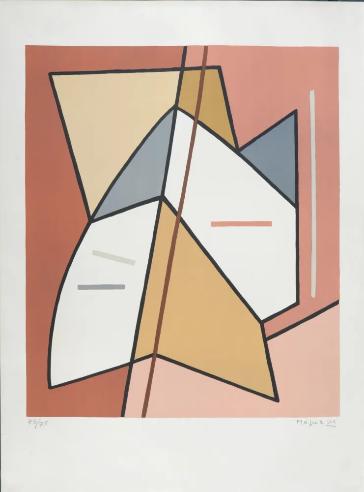 Литография Magnelli - Sans titre F, 1970 - Hand-signed!