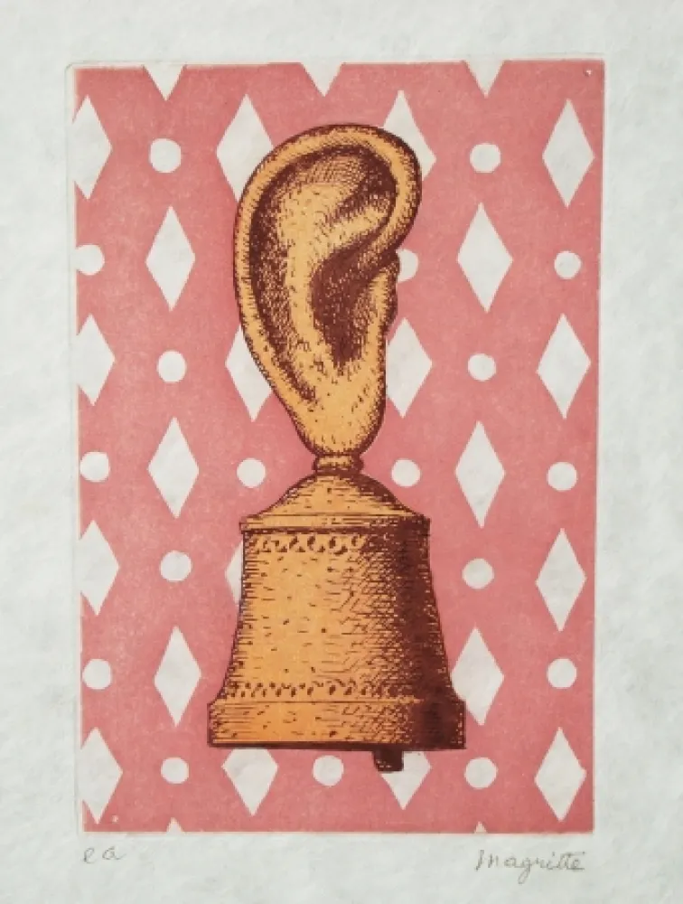 Офорт И Аквитанта Magritte - La leçon de musique