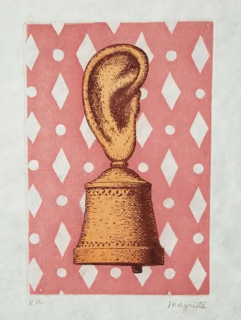 Офорт И Аквитанта Magritte - La leçon de musique