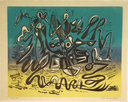 Линогравюра Maillet - Tanz einer Najade / Danse d’une Naïade