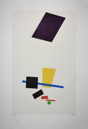 Литография Malevitch - Réalité peinte d'un joueur de football / Painterly Realism of a Football Player - 1915