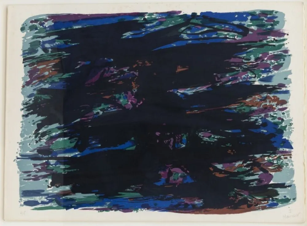 Литография Manessier - Composition abstraite