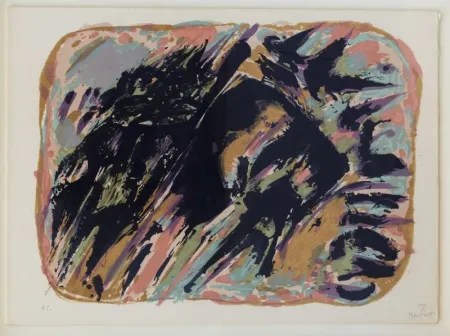 Литография Manessier - Composition abstraite 