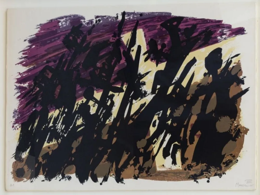 Литография Manessier - Composition abstraite 