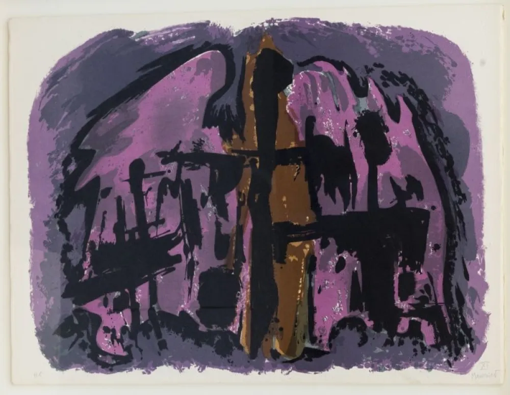 Литография Manessier - Composition abstraite