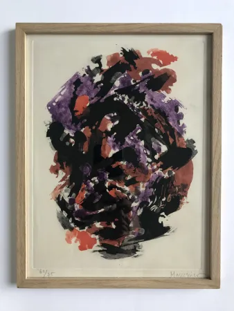 Акватинта Manessier - Eau-forte en rouge et violet n°23 bis