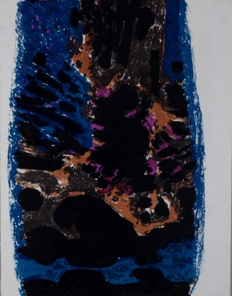 Литография Manessier - Eau souterraine / Tache noire