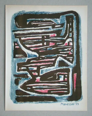 Литография Manessier - Formes et Transparance
