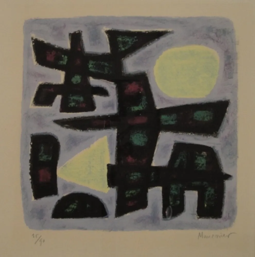 Литография Manessier - Hiver en Holland