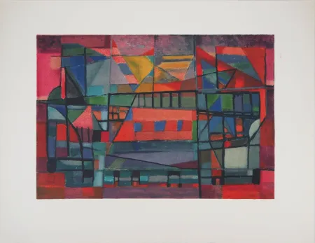 Литография Manessier - La construction de l'arche