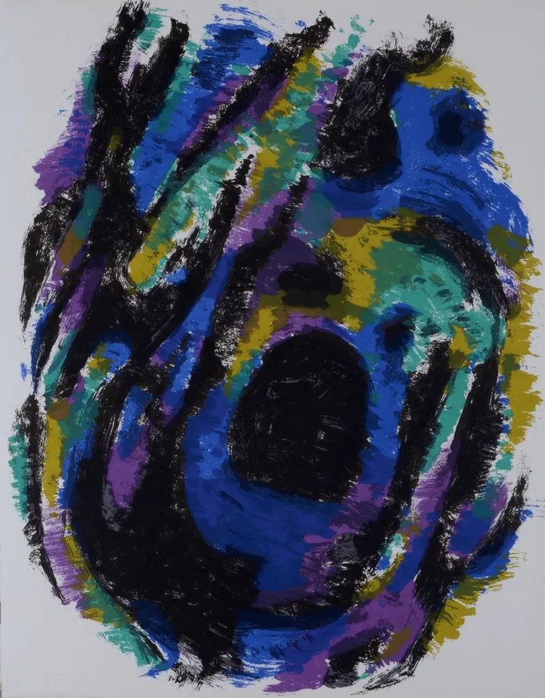 Литография Manessier - Le Nid, Petite tache noire