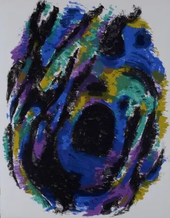 Литография Manessier - Le Nid, Petite tache noire