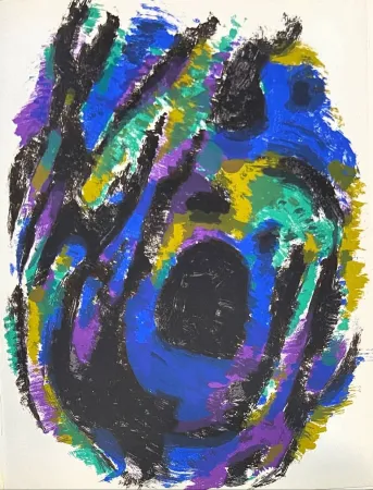 Литография Manessier - Le Nid. Petite tache noire n°1