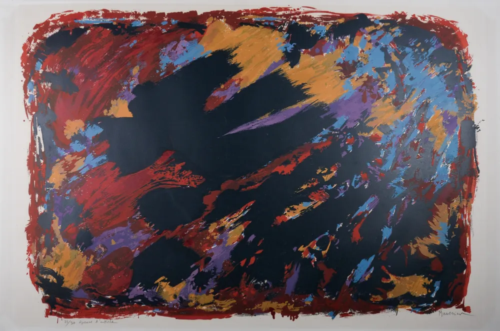 Литография Manessier - Le procès de Burgos II