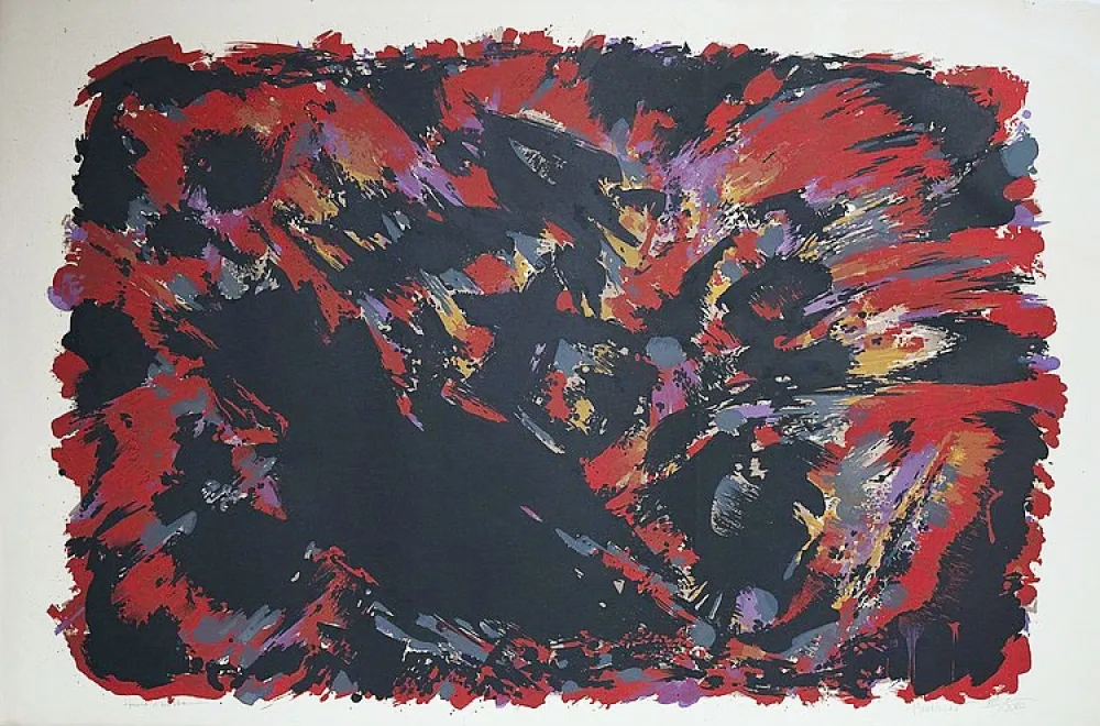 Литография Manessier - Le procès de Burgos II