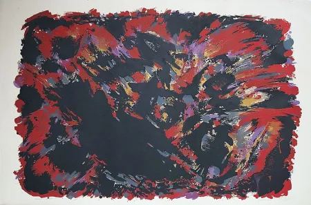 Литография Manessier - Le procès de Burgos II