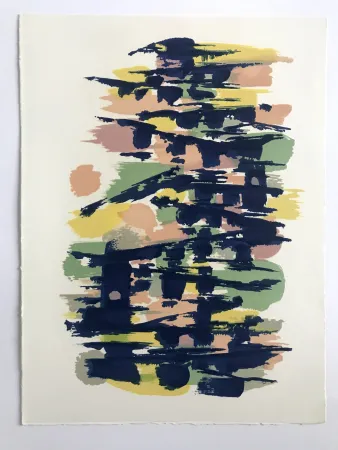 Литография Manessier - L'enfant dans la cité des ombres II : Les Ponts