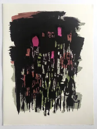 Литография Manessier - L'enfant dans la cité des ombres III : Le Capharnaüm