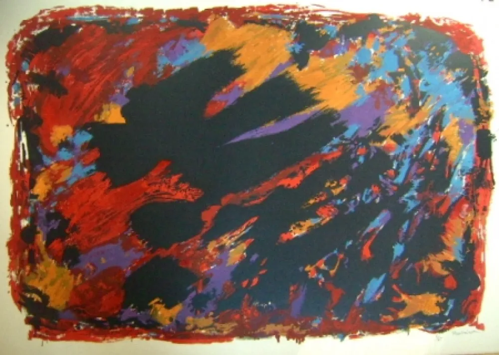 Литография Manessier - Procès de Burgos I