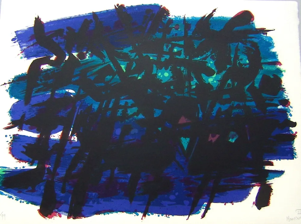 Литография Manessier - Suite de Paques II, L'Arrestation de Jésus