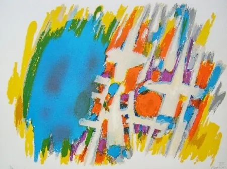 Литография Manessier - Suite de Pâques, Le message de l'ange