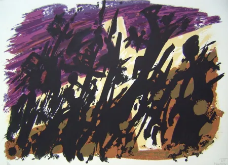 Литография Manessier - Suite de Paques VIII, La Croix blanche