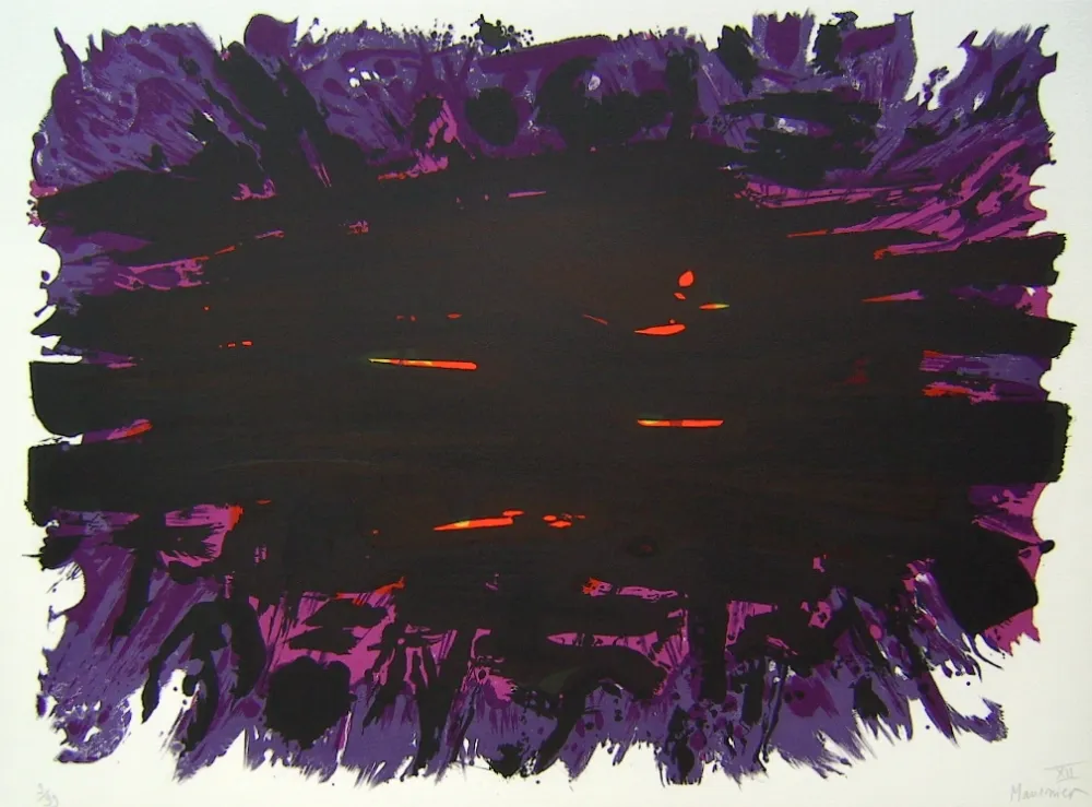 Литография Manessier - Suite de Paques XII, Le Tombeau gardé