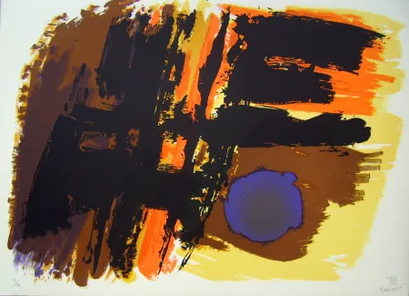 Литография Manessier - Suite de Paques XIII, Le Tombeau ouvert