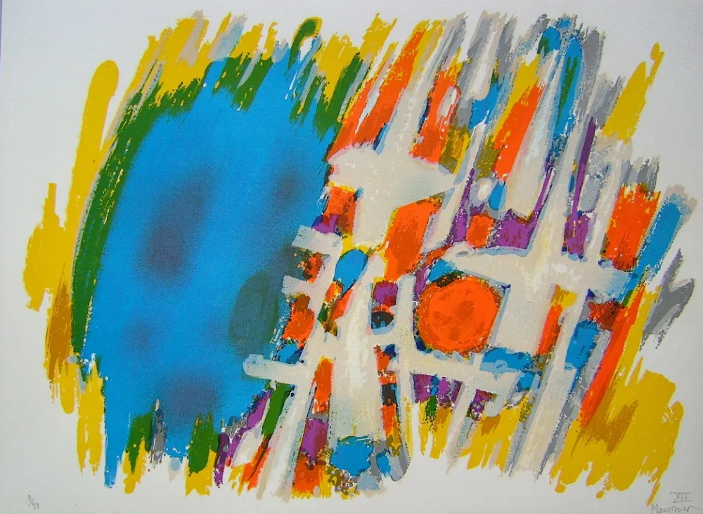 Литография Manessier - Suite de Paques XIV, Le Message de l'ange/Matin de Paques