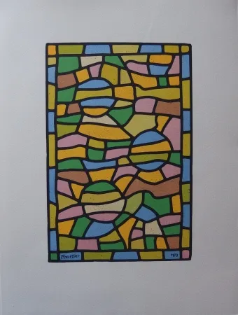 Литография Manessier - Vitrail