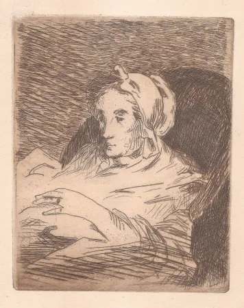 Офорт И Аквитанта Manet - La convalescente