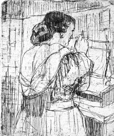 Офорт Manfredi - Nel camerino