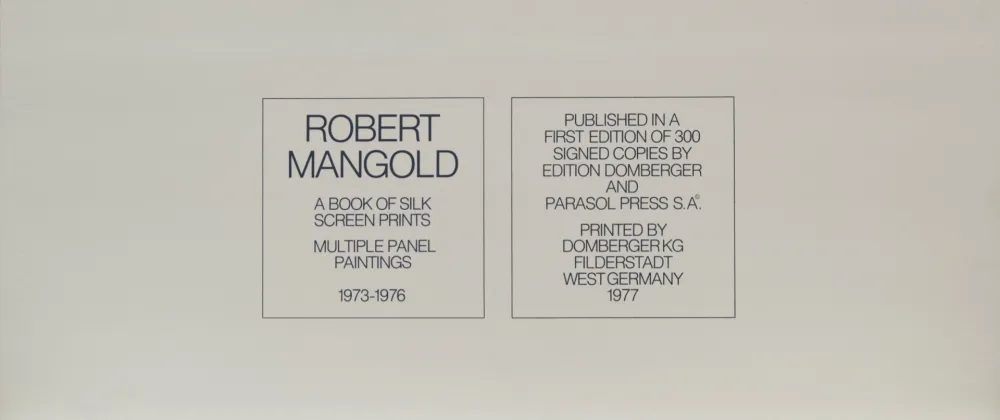 Сериграфия Mangold - A book of silkscreen prints