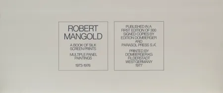 Сериграфия Mangold - A book of silkscreen prints