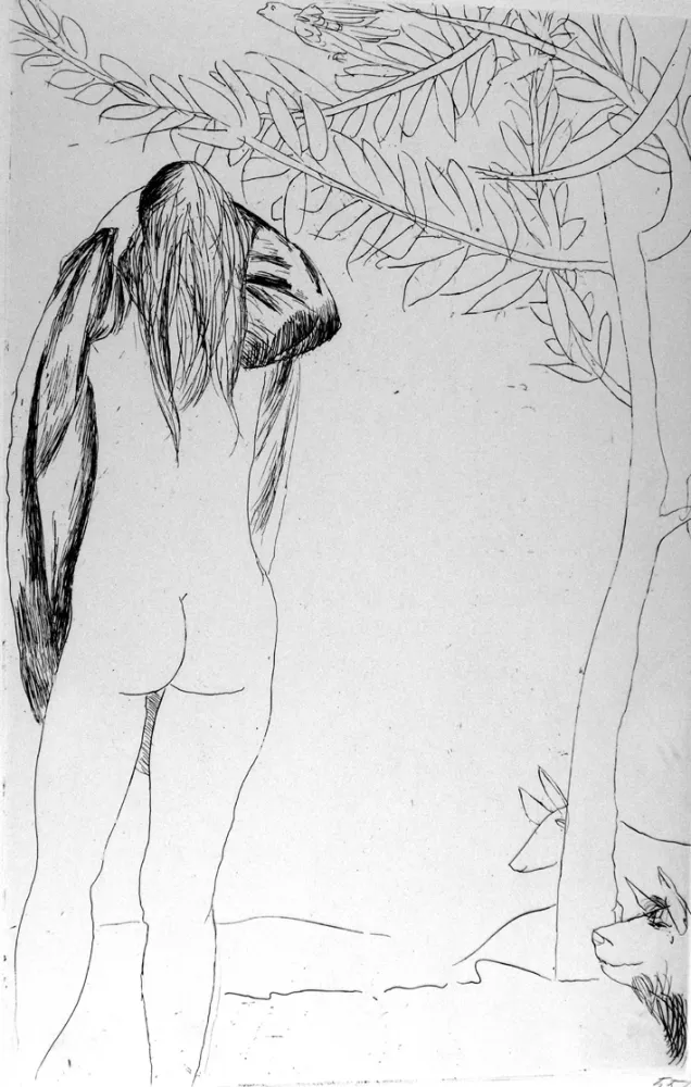 Офорт Manzu - Dafne e Cloe