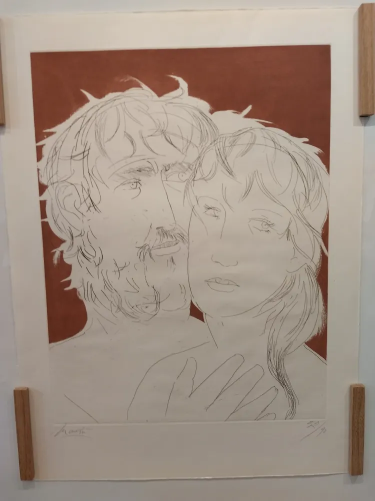 Литография Manzu - Hommage a Picasso